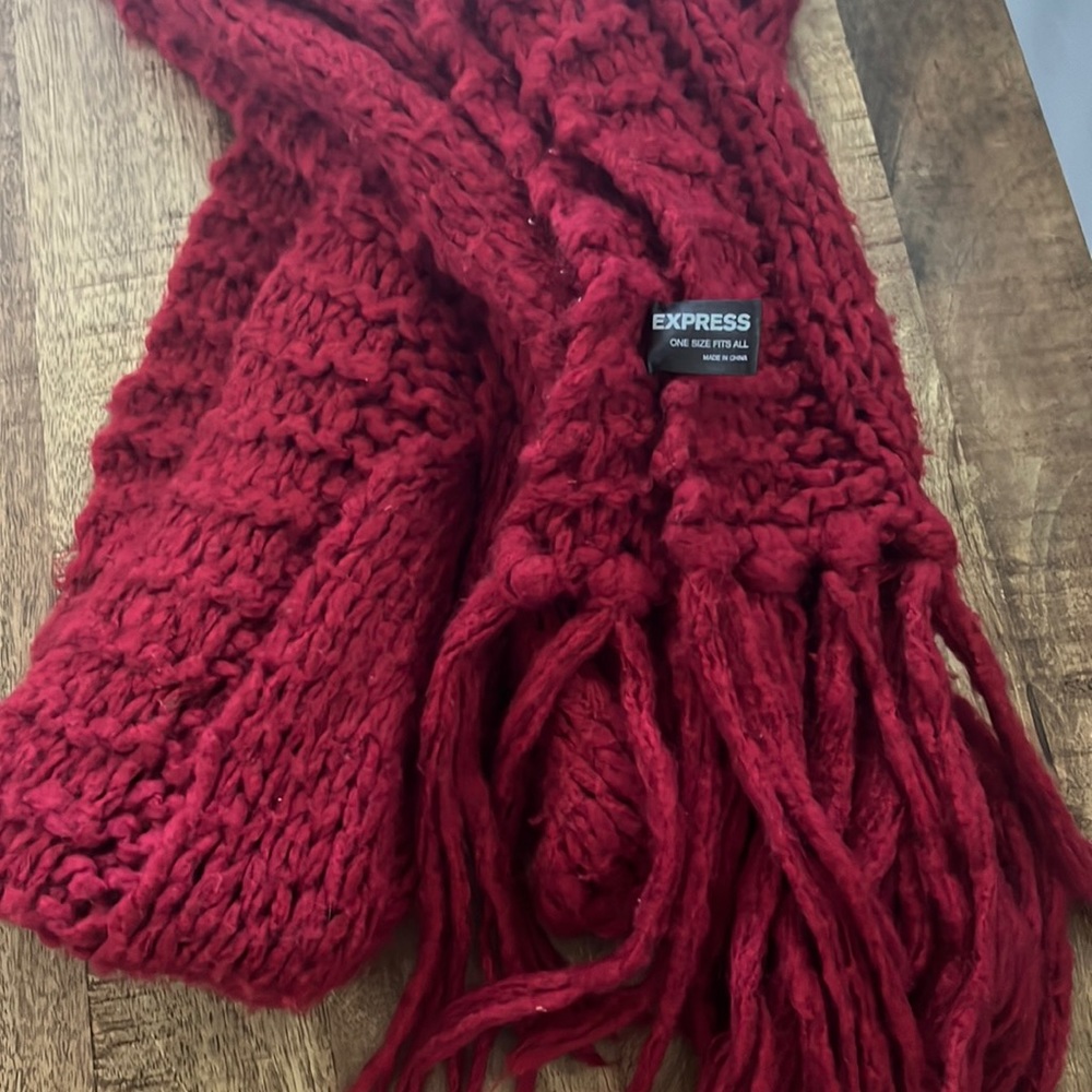Rich Red crochet scarf